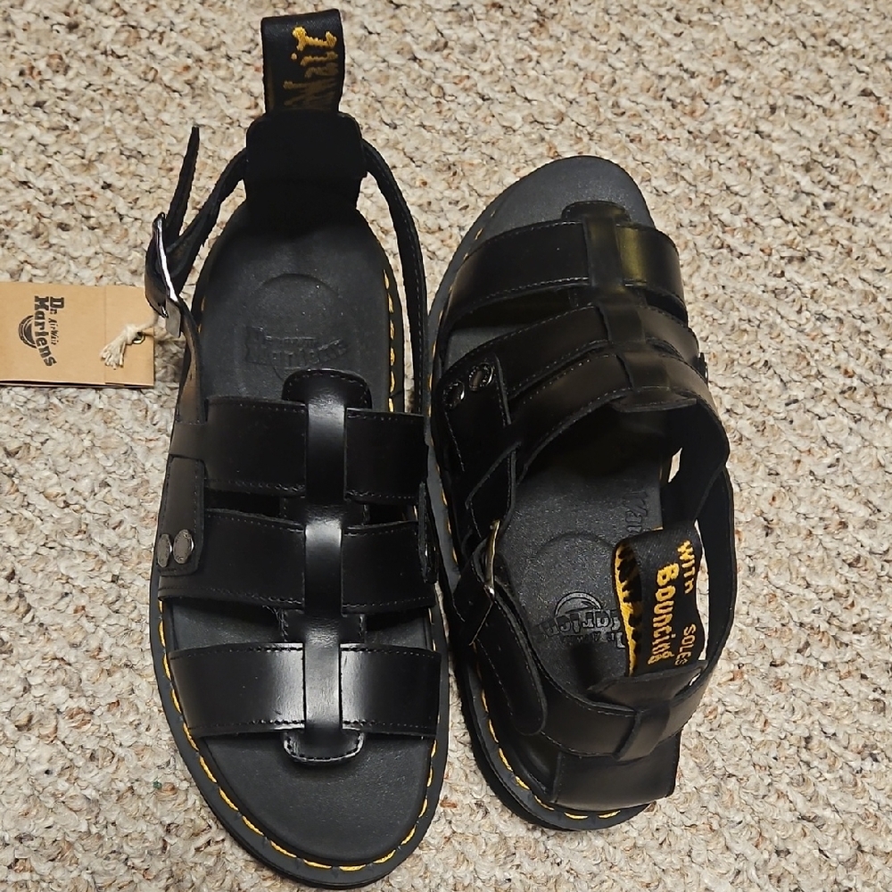 Dr. Martens Black Sandals Sz 41 Nwt